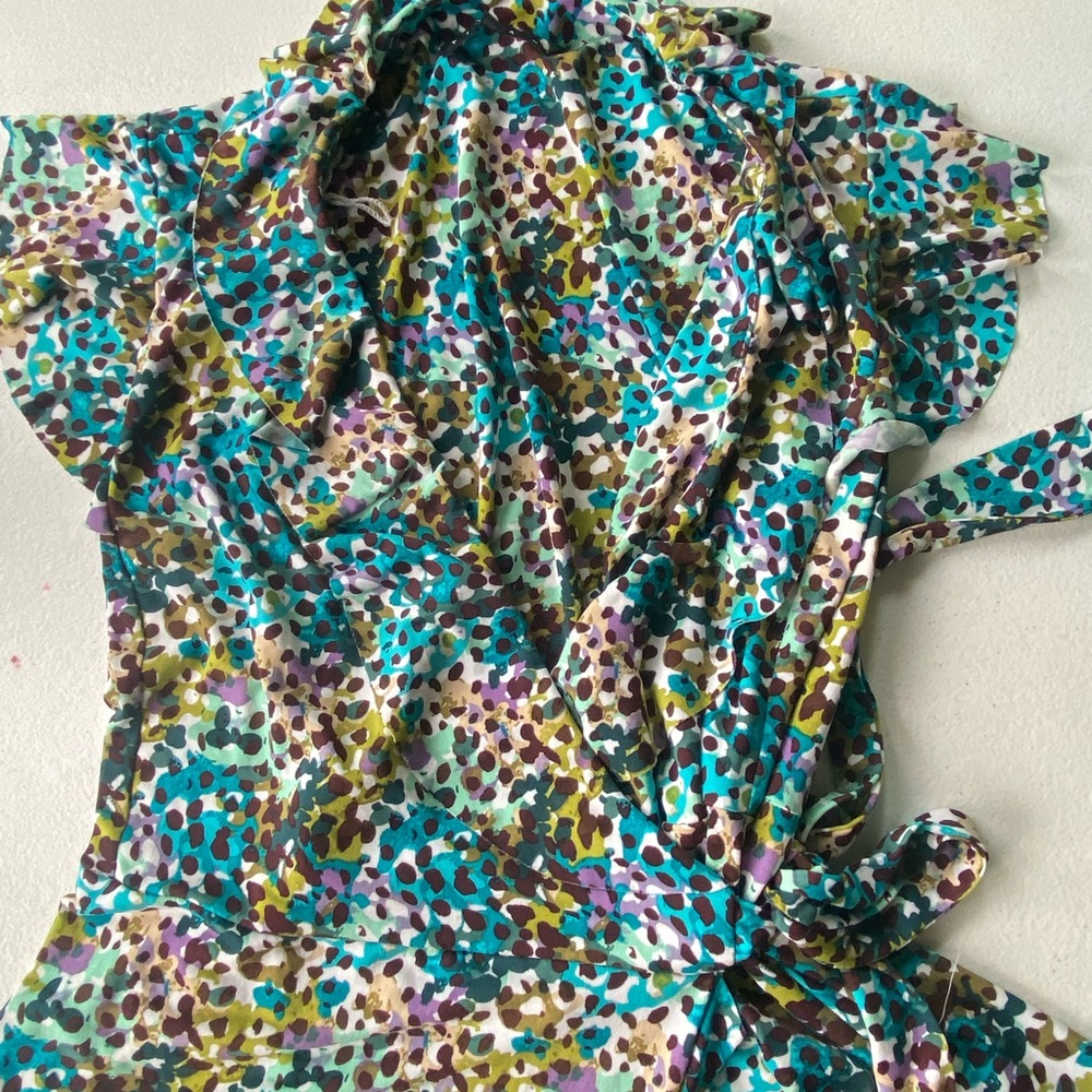 Whimsical ruffled wrap dress